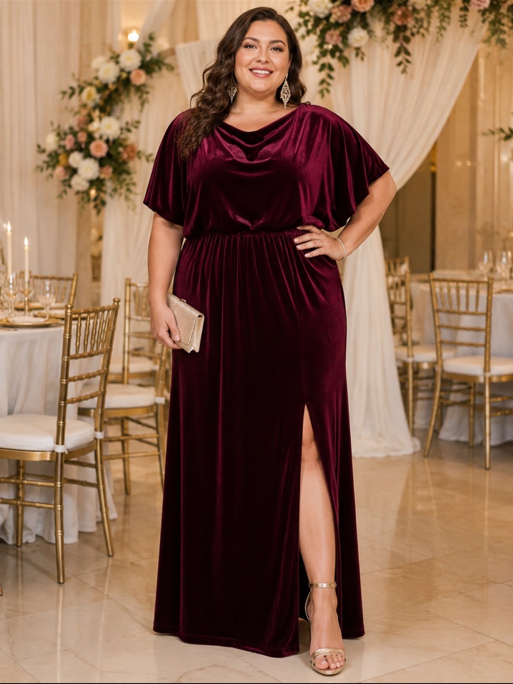 SEE N BE SEEN velvet Maxi Dress NWT